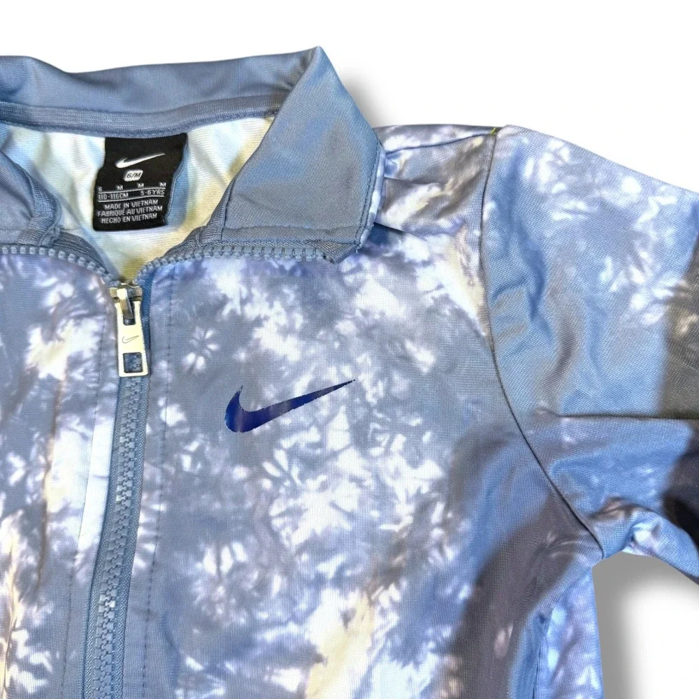 Nike Tie-Dye Track Jacket – Blue Marble Print Zip-Up‎ (5–6 Years / 6M)